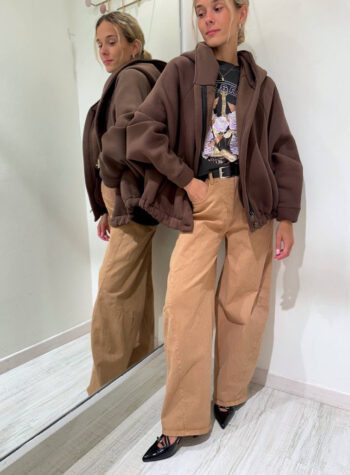 Shop Online Bomber in felpa moro con cappuccio HaveOne