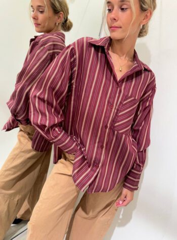 Shop Online Camicia bordeaux rigata HaveOne