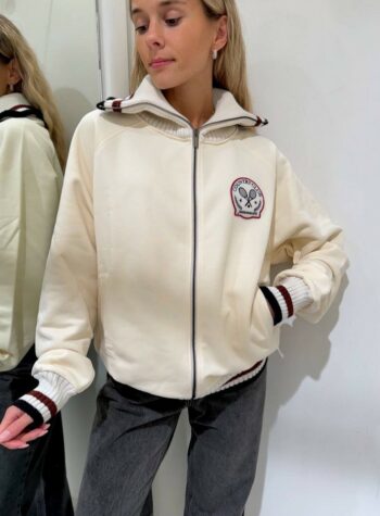 Shop Online Felpa burro con zip patch e profili tennis Hinnominate