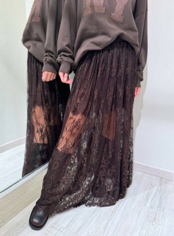 Shop Online Gonna lunga moro con pizzo Vicolo