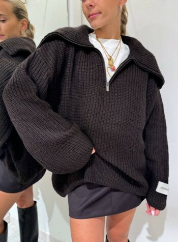 Shop Online Maglione moro con zip Hinnominate