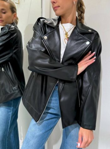 Shop Online Chiodo oversize in ecopelle nero HaveOne