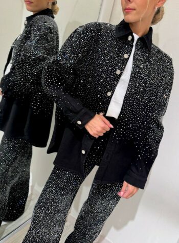 Shop Online Camicia anser nera con strass Twentyfourhaitch