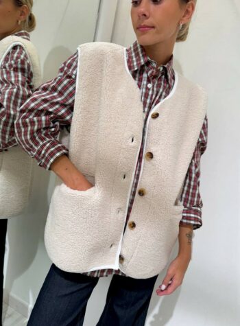 Shop Online Gilet oversize bouclè burro Vicolo