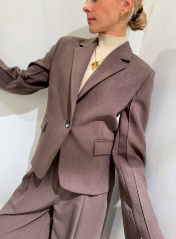 Shop Online Blazer corto fango mèlange Vicolo