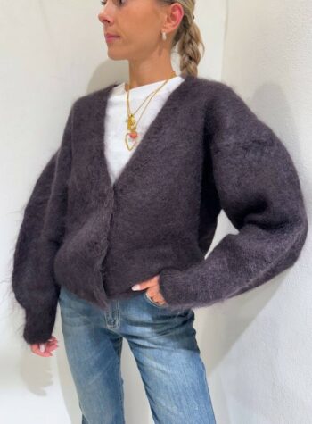 Shop Online Cardigan ampio moro in mohair Souvenir
