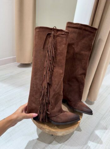 Shop Online Stivale moro in camosco con frange Ovyè