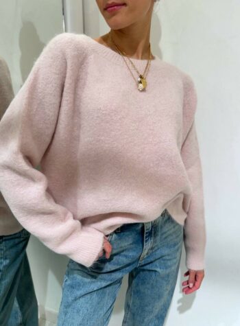 Shop Online Maglione girocollo manica raglan rosa pastello Kontatto