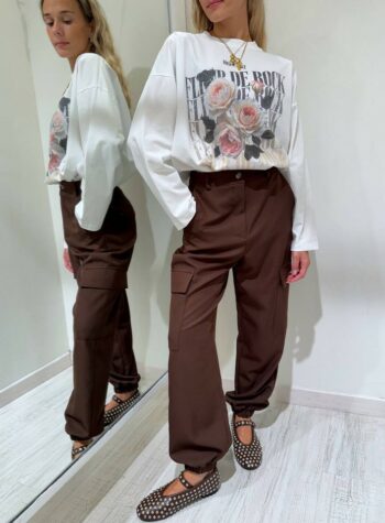 Shop Online Pantalone cargo con polsino moro Vicolo