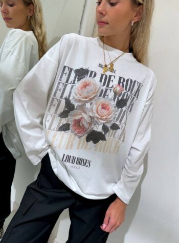 Shop Online Maglietta bianca con stampa rose Vicolo
