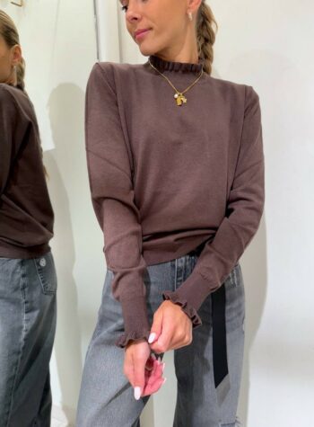 Shop Online Maglia moro con collo rouches HaveOne