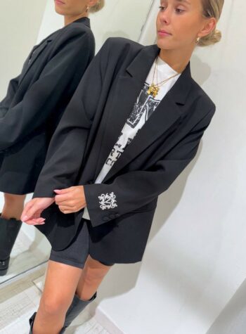 Shop Online Blazer nero un bottone monogram Vicolo