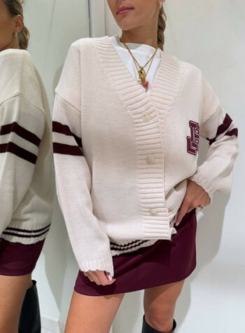 Shop Online Cardigan burro college con rotture Hinnominate