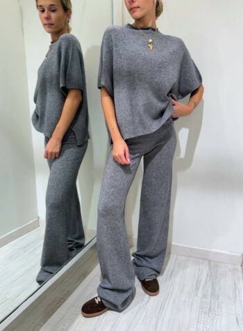 Shop Online Pantalone in maglia grigio con elastico Kontatto
