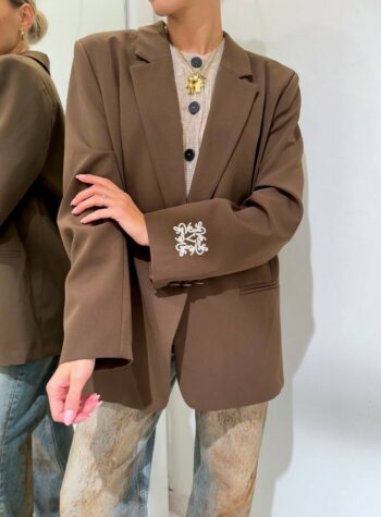 Shop Online Blazer cioccolato un bottone monogram Vicolo