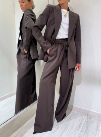 Shop Online Pantalone palazzo tabacco con coulisse Vicolo