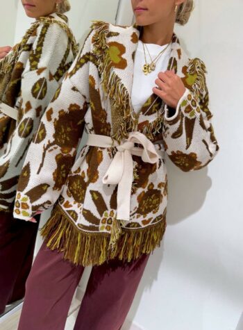Shop Online Cardigan in maglia burro e moro collo sciallato HaveOne