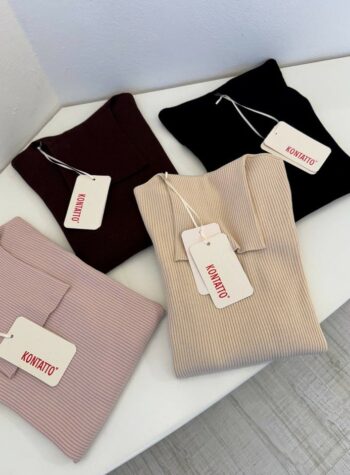 Shop Online Dolcevita a coste beige in viscosa Kontatto