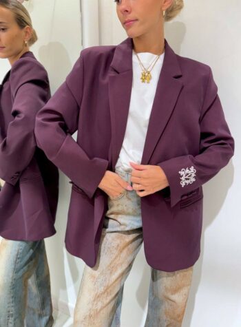 Shop Online Blazer bordeaux un bottone monogram Vicolo