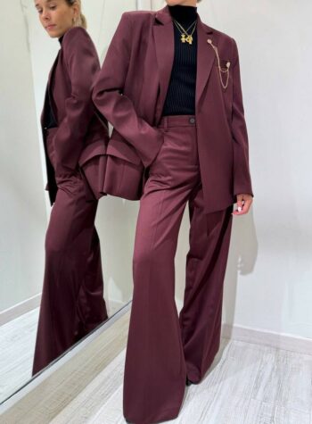 Shop Online Blazer doppiopetto bordeaux con lurex Vicolo