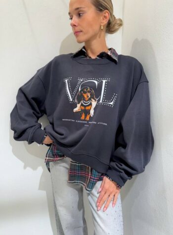 Shop Online Felpa oversize antracite VCL bassotto Vicolo