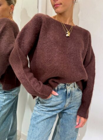Shop Online Maglione girocollo manica raglan moro Kontatto