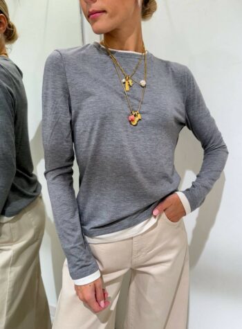 Shop Online Maglietta grigia bicolore Annarita N