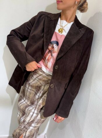 Shop Online Giacca in vera pelle scamosciata moro Vicolo
