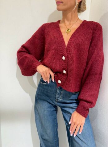 Shop Online Cardigan vino bottoni gioiello HaveOne