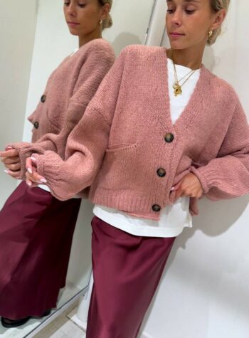 Shop Online Cardigan over in maglia rosa HaveOne