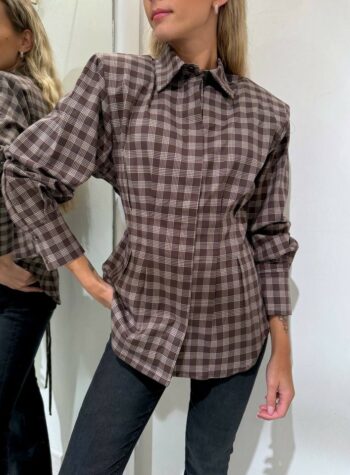 Shop Online Camicia check moro con spalline e nastro Vicolo