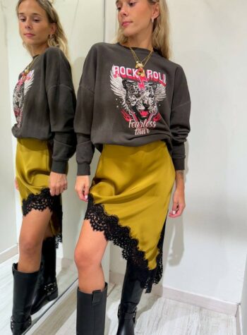 Shop Online Felpa girocollo moro stampa rock n roll HaveOne
