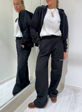 Shop Online Pantalone in felpa nero palazzo Hinnominate