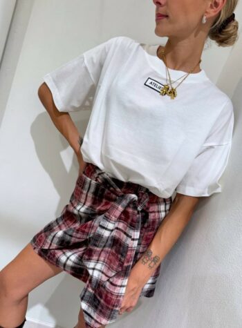Shop Online T-shirt oversize bianca ricamo Atelier Vicolo