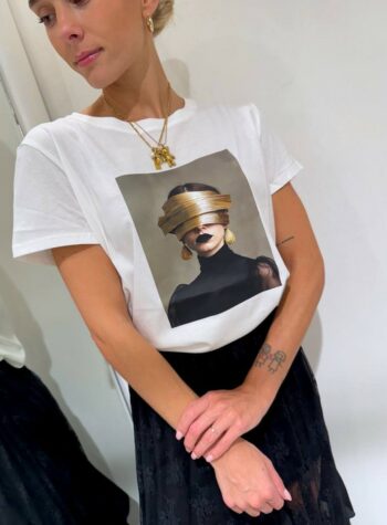 Shop Online T-shirt basic bianca stampa donna Vicolo