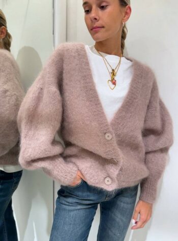 Shop Online Cardigan ampio tortora in mohair Souvenir