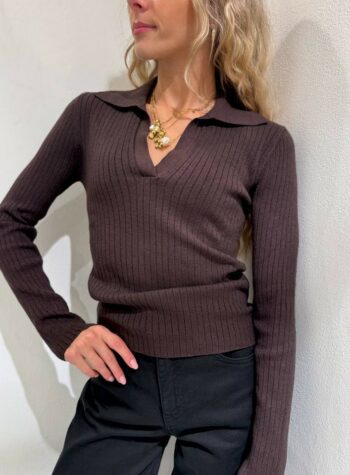 Shop Online Maglia polo moro a coste Souvenir