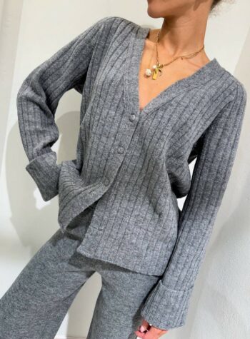 Shop Online Cardigan costa larga grigio Souvenir