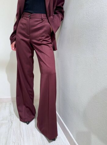 Shop Online Pantalone palazzo bordeaux con lurex vicolo