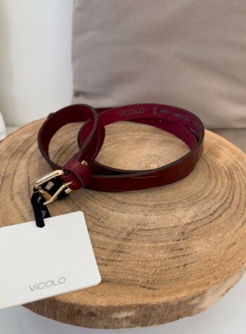 Shop Online Cintura sottile bordeaux croco Vicolo