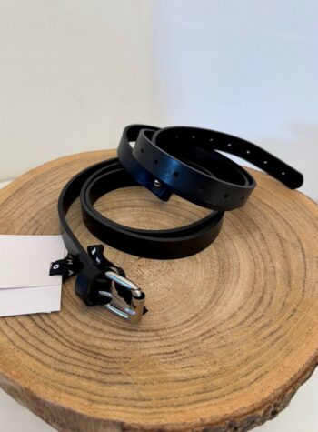 Shop Online Cintura doppia nera in vera pelle HaveOne