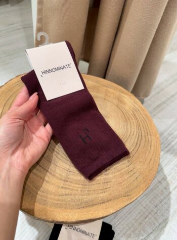 Shop Online Calzini bordeaux a costine con logo Hinnominate