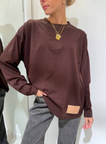 Shop Online Maglietta moro maniche lunghe con patch Vicolo