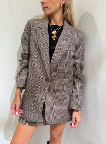 Shop Online Blazer un bottone check tortora HaveOne