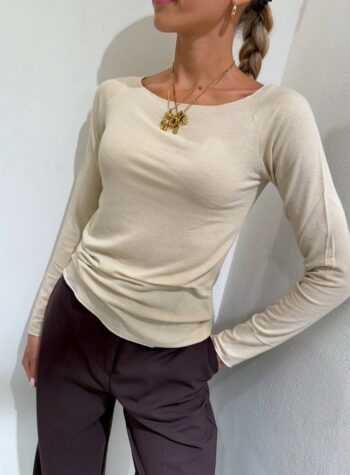 Shop Online Maglia barca beige manica lunga Kontatto