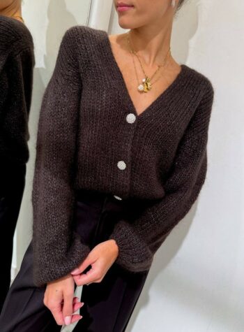 Shop Online Cardigan moro con lurex bottoni gioiello Souvenir