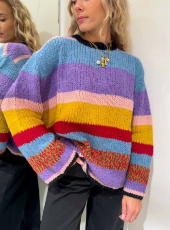 Shop Online Maglione oversize rigato multicolore The Loom Archive