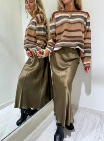 Shop Online Maglia rigata rosa e viola in mohair The Loom Archive