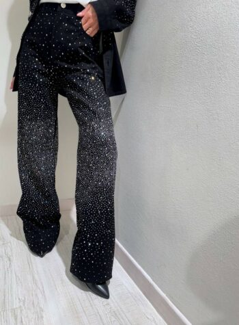 Shop Online Jeans anser nero con strass Twentyfourhaitch