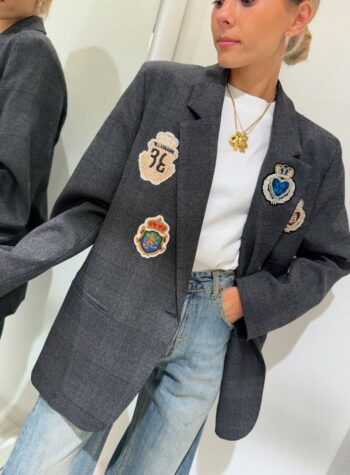 Shop Online Blazer oversize antracite con patch Vicolo